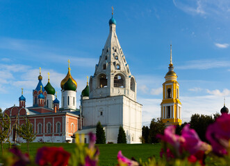 Summer landscape of the Cathedral Square of the Kolomna Kremlin with a view of the Assumption Cathedral, which is a monument ..of Russian architecture, Russia