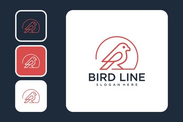Bird with line logo design