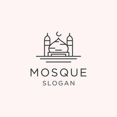 Mosque logo icon flat design template 