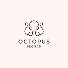 Octopus logo icon flat design template 