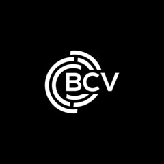 BCV letter logo design on black background. BCV creative initials letter logo concept. BCV letter design.
