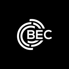 BEC letter logo design on black background. BEC creative initials letter logo concept. BEC letter design.