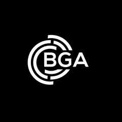 BGA letter logo design on black background. BGA creative initials letter logo concept. BGA letter design.