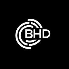 BHD letter logo design on black background. BHD creative initials letter logo concept. BHD letter design.