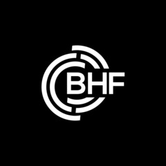 BHF letter logo design on black background. BHF creative initials letter logo concept. BHF letter design.