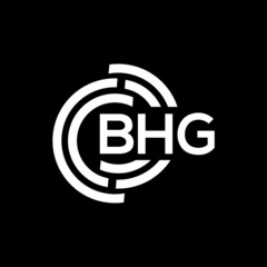 BHG letter logo design on black background. BHG creative initials letter logo concept. BHG letter design.