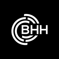 BHH letter logo design on black background. BHH creative initials letter logo concept. BHH letter design.