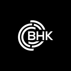 BHK letter logo design on black background. BHK creative initials letter logo concept. BHK letter design.