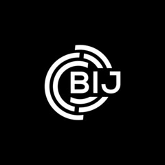 BIJ letter logo design on black background. BIJ creative initials letter logo concept. BIJ letter design.