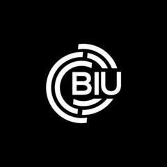 BIU letter logo design on black background. BIU creative initials letter logo concept. BIU letter design.