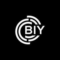 BIY letter logo design on black background. BIY creative initials letter logo concept. BIY letter design.