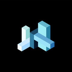 Obraz premium Abstract background. 3d cubes, cubic elements and blocks. Techno or business concept for wallpaper, banner, background, landing page