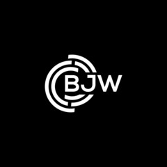 BJW letter logo design on black background. BJW creative initials letter logo concept. BJW letter design.