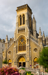 Picturesque view of Eglise Sainte-Eugenie, church in French city Biarritz