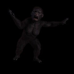 Fototapeta premium set of female sexy figures with hair and in lingerie with an expression on his face and on a light background 3D illustration