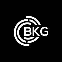 Obraz premium BKG letter logo design on black background. BKG creative initials letter logo concept. BKG letter design.