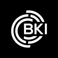 Obraz premium BKI letter logo design on black background. BKI creative initials letter logo concept. BKI letter design.