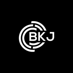 BKJ letter logo design on black background. BKJ creative initials letter logo concept. BKJ letter design.