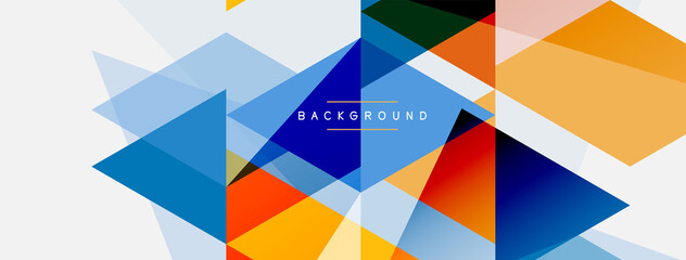 Color triangles composition, geometric abstract background. Techno or business concept, pattern for wallpaper, banner, background, landing page