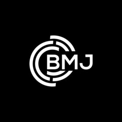 BMJ letter logo design on black background. BMJ creative initials letter logo concept. BMJ letter design.