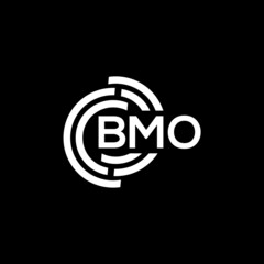 BMO letter logo design on black background. BMO creative initials letter logo concept. BMO letter design.
