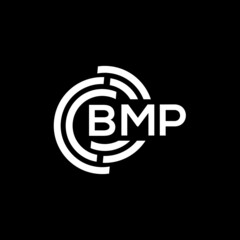 BMP letter logo design on black background. BMP creative initials letter logo concept. BMP letter design.