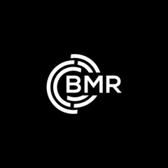 BMR letter logo design on black background. BMR creative initials letter logo concept. BMR letter design.