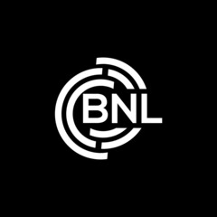 BNL letter logo design on black background. BNL creative initials letter logo concept. BNL letter design.