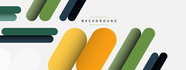 Abstract background. Round shapes, lines compositions on grey backdrop. Vector illustration for wallpaper banner background or landing page