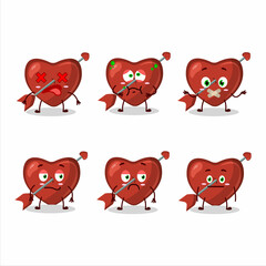 Cupid love arrow cartoon character with nope expression