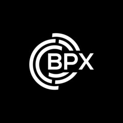 BPX letter logo design on black background. BPX creative initials letter logo concept. BPX letter design.