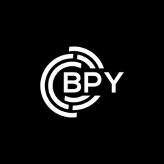 BPY letter logo design on black background. BPY creative initials letter logo concept. BPY letter design.