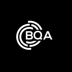 BQA letter logo design on black background. BQA creative initials letter logo concept. BQA letter design.
