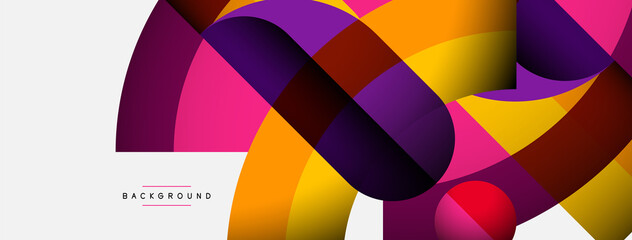 Trendy shapes, color minimal design composition, lines and shadows for wallpaper banner background or landing page