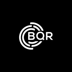 BQR letter logo design on black background. BQR creative initials letter logo concept. BQR letter design.