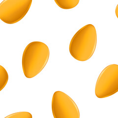 Seamless pattern of orange pill for erection. Vector illustration template - obrazy, fototapety, plakaty