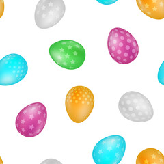 Colorful easter eggs seamless pattern. Vector illustration.