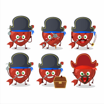 Cartoon character of cupid love arrow with various pirates emoticons