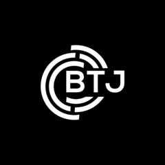 BTJ letter logo design on black background. BTJ creative initials letter logo concept. BTJ letter design.