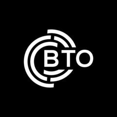 BTO letter logo design on black background. BTO creative initials letter logo concept. BTO letter design.