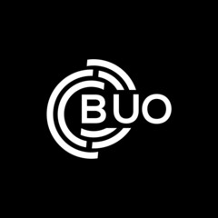 Obraz premium BUO letter logo design on black background. BUO creative initials letter logo concept. BUO letter design.
