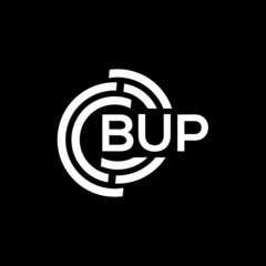 BUP letter logo design on black background. BUP creative initials letter logo concept. BUP letter design.