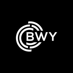 BWY letter logo design on black background. BWY creative initials letter logo concept. BWY letter design.