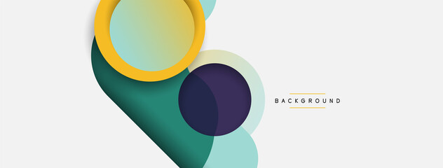 Vector round shapes circles minimal geometric background. Vector illustration for wallpaper banner background or landing page