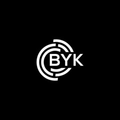 byk letter logo design on black background. byk creative initials letter logo concept. byk letter design. - obrazy, fototapety, plakaty