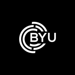 byu letter logo design on black background. byu creative initials letter logo concept. byu letter design.