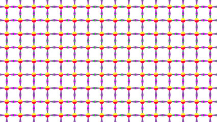 Abstract background with lattice connected elements. Isolated on white background. Seamless. Neon colors. Concept of illusion, holiday.