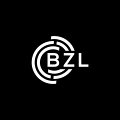 bzl letter logo design on black background. bzl creative initials letter logo concept. bzl letter design.