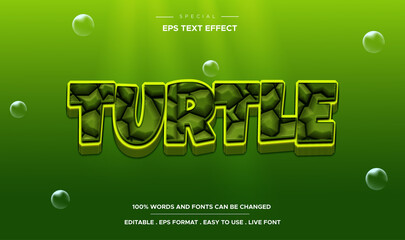 Editable text effect  turtle style
