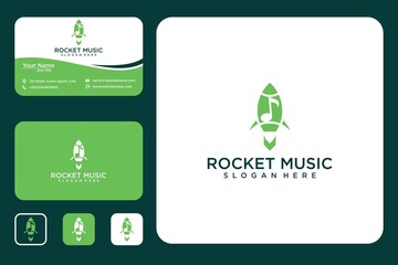 Rocket music logo design and business card
